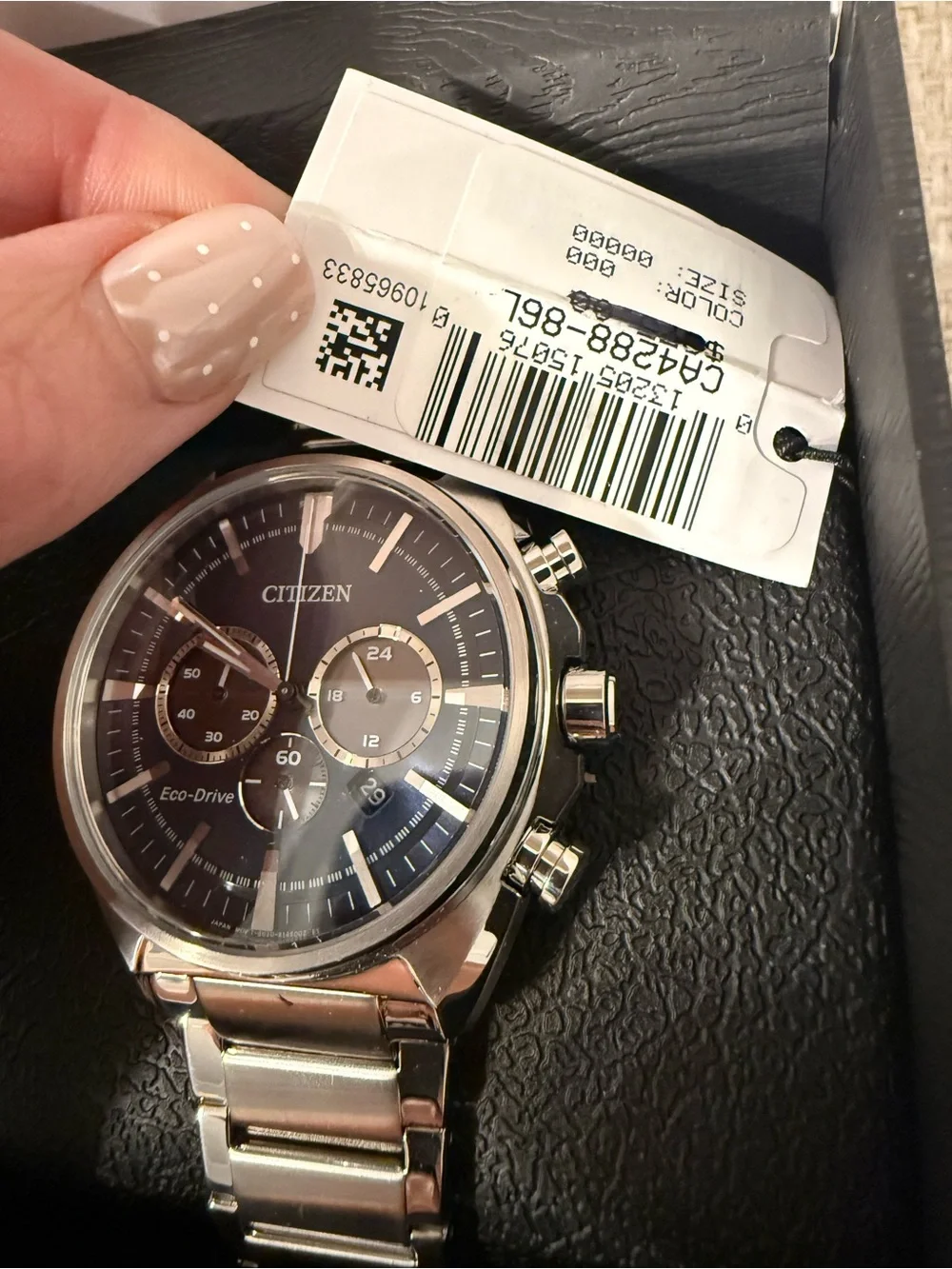 Citizen Silver Stainless Steel Watch with Blue Dial